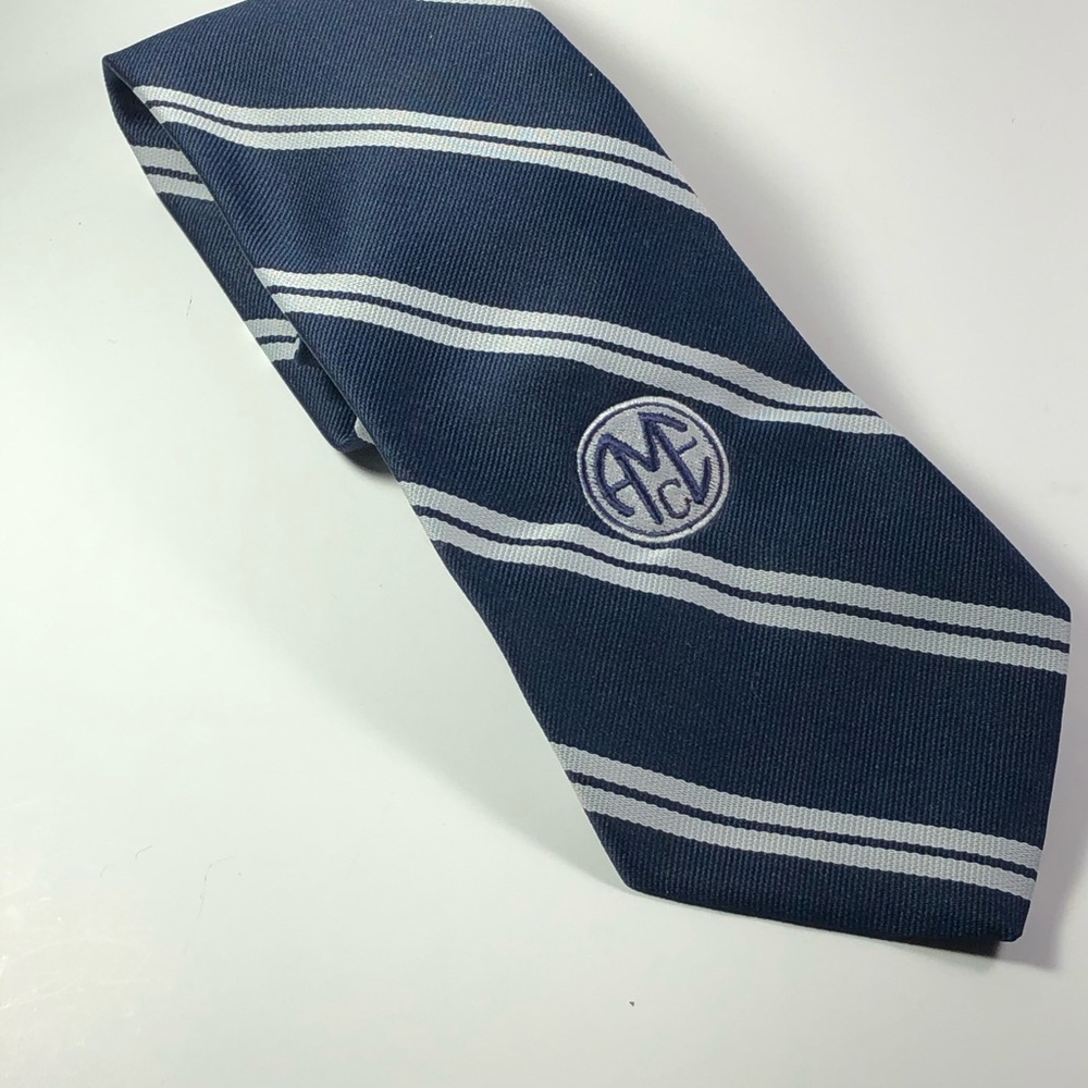 Salem AME C monogram striped neck tie USA 3.75" W